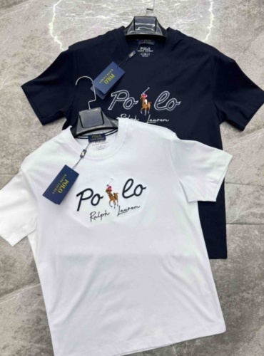 Футболка Polo Надпись и рисунок с вышивкой белый