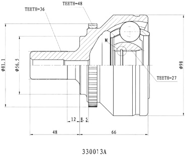 INKO шрус наружный 330013A