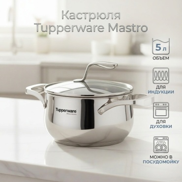 Кастрюля 5 л, Tupperware Mastro РПП02 сталь