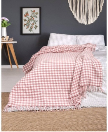 Плед ERVA HOME 200х220 см, акрил, розовый