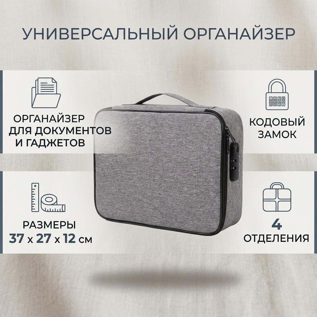 Органайзер универсальный серый, 1 шт
