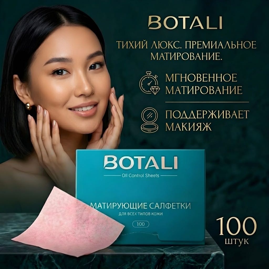 BOTALI Oil Control салфетки матирующие бумажные 100 шт