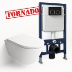 Crapper&amp;Co унитаз с инсталляцией Cetus Z - Soft Design 7006 Black, санфарфор