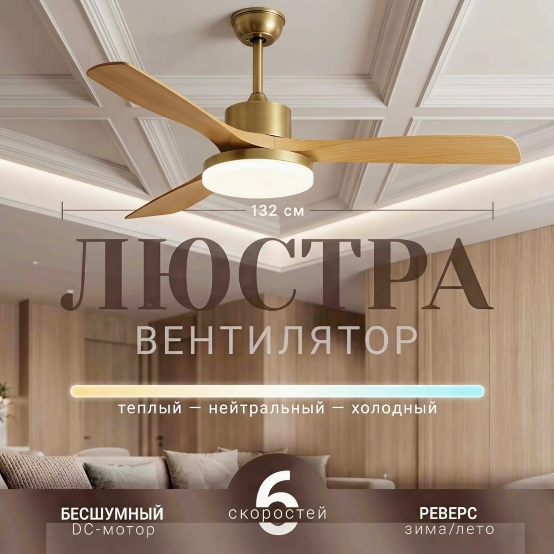 Люстра вентилятор R RAVILO LED, кол-во ламп: 1 шт
