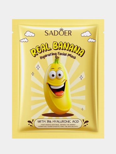 Маска для лица SADOER тканевая Real Banana Facial Mask 1 шт