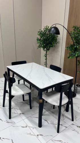 Комплект TM Lux Веста, стол 120х70 см + 4 стула, белый