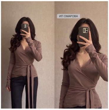 Блузка MDsSTORE коричневый