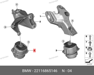 BMW Подушка Двигателя 22116865146