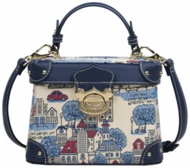 Сумка кросс-боди Henney Bear London гобелен голубой