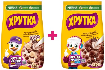 ХРУТКА готовый завтрак X+Y Duo+шоколадный 920 г
