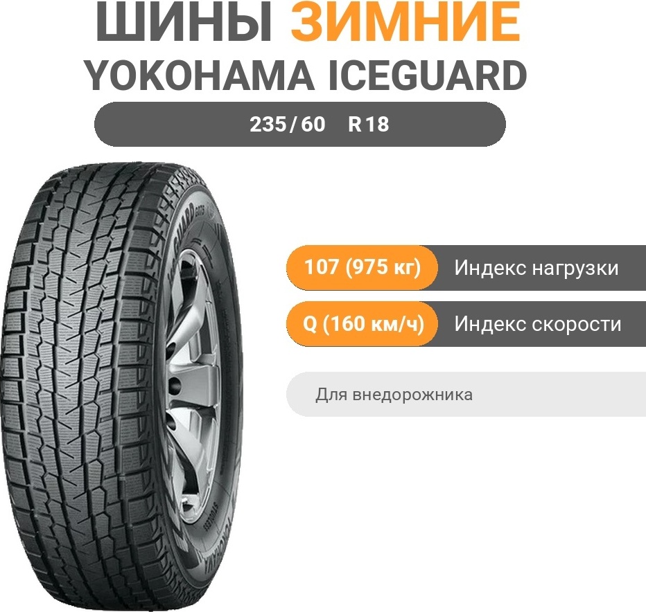 YOKOHAMA iceGUARD SUV G075 235/65R18 106Q WedsSport SA-99R PSB 18