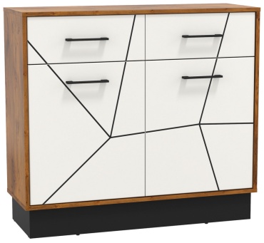 Комод Мебель России Гамма, 100x36x90 см, белый, коричневый