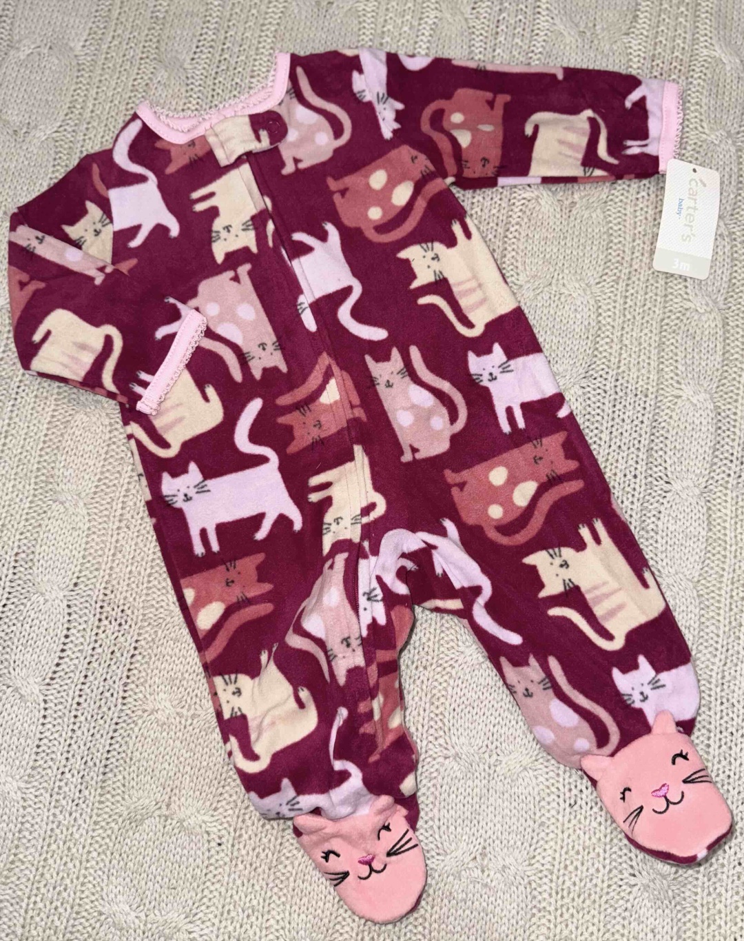 Слип carters love бордовый, розовый