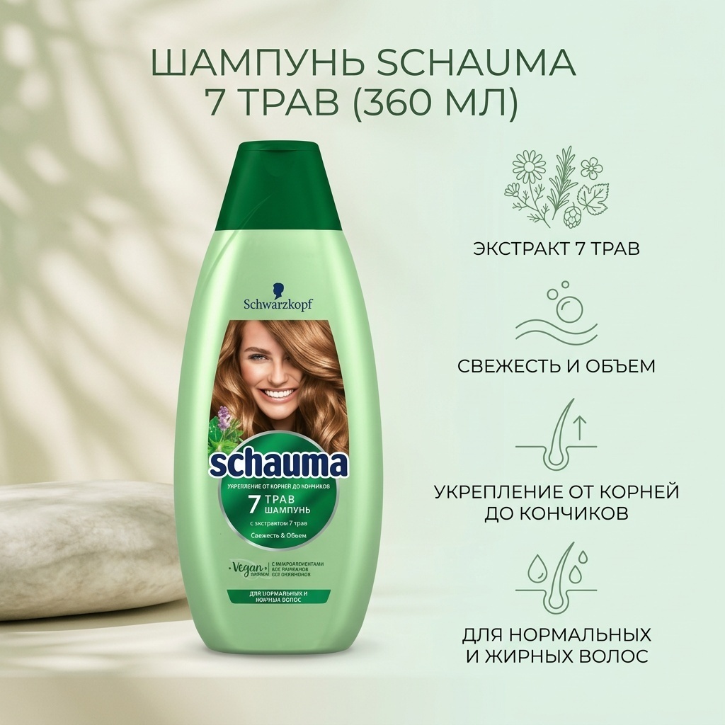 Schauma 7 Трав шампунь 360 мл