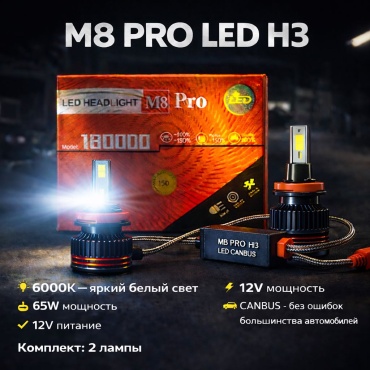 M8 3247GGB светодиодная H3, 2 шт