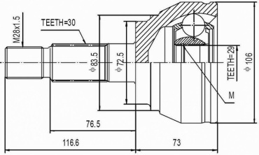 Rameder шрус наружный 20A200032