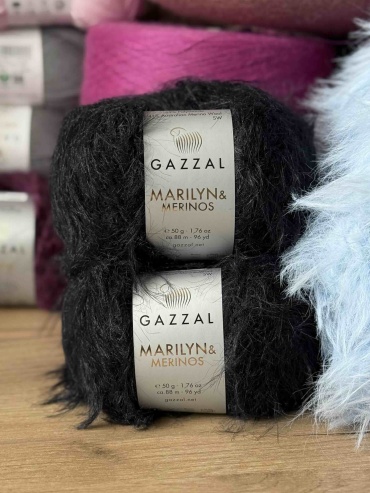 Моток Gazzal Marilyn 8281, черный 50гр/88м