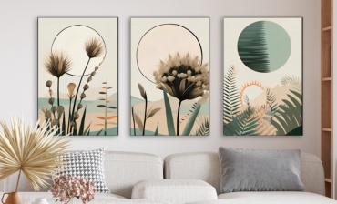 Room Art KZ модульная картина Цветная ботаническая иллюстрация 140x70 см