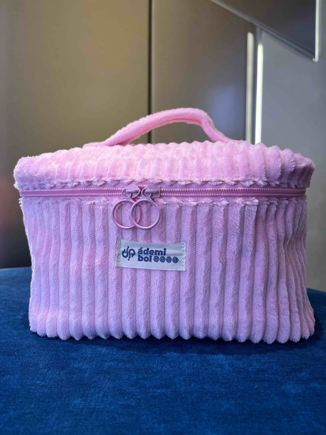 Косметичка велюр розовый 10X22 см