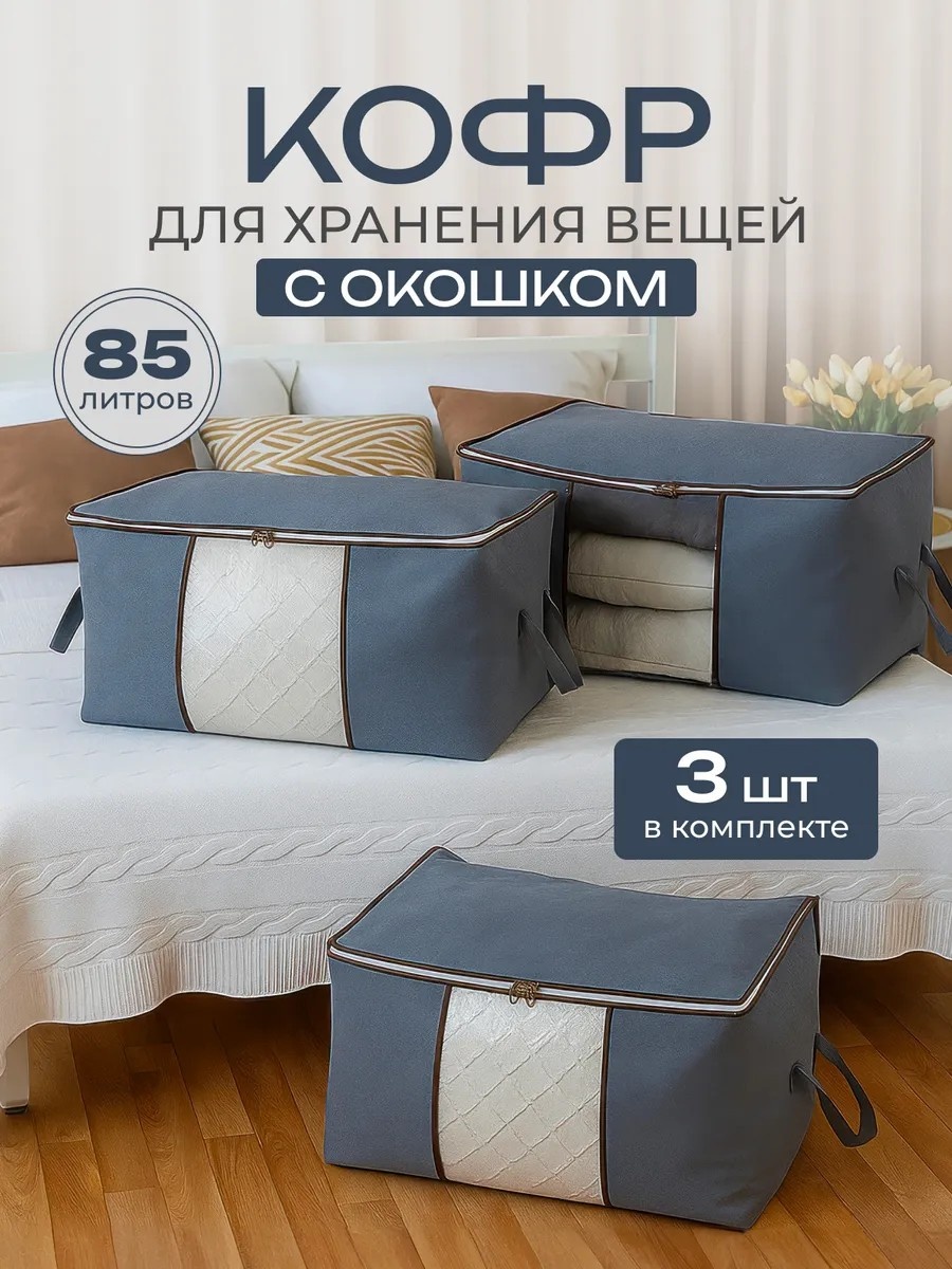 Набор кофров универсальный синий, 3 шт