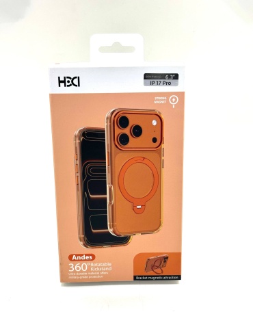 Чехол HDD для Apple iPhone 17 Pro оранжевый-прозрачный