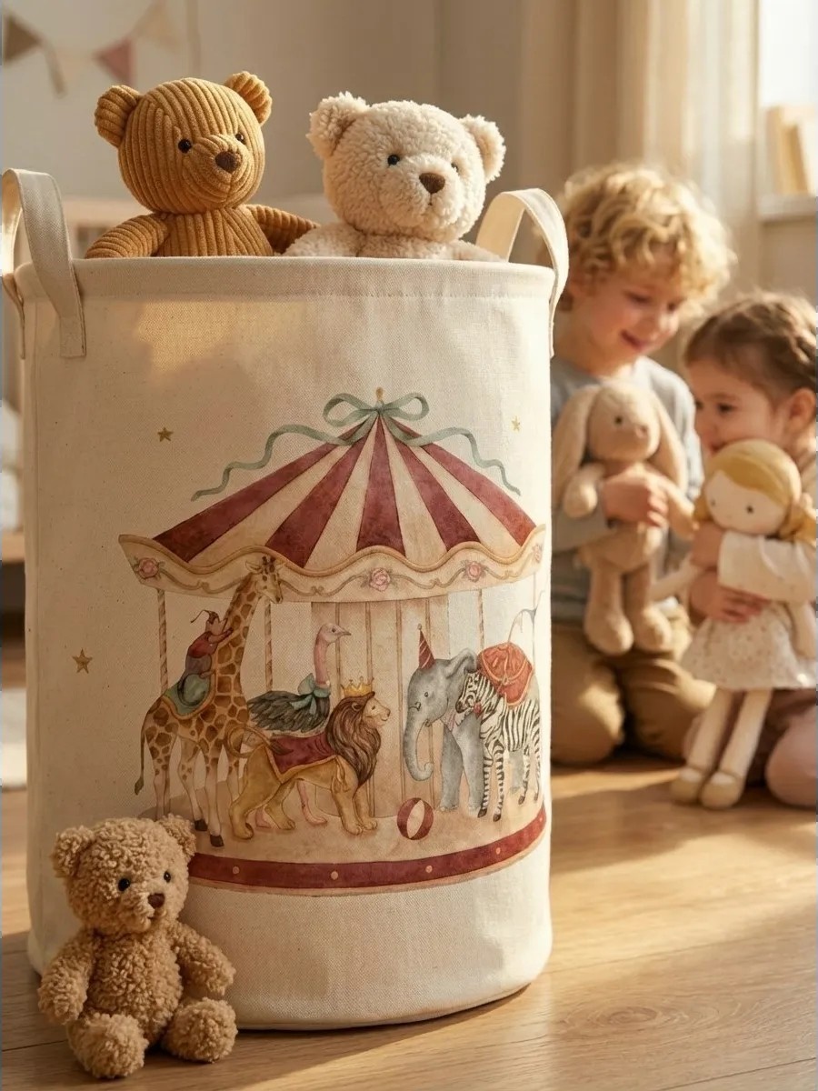 Корзина для игрушек 40x40x50 см, хлопок
