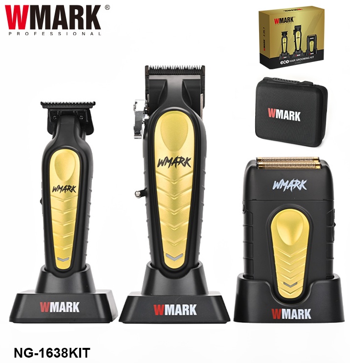 WMARK набор для стрижки NG-1638KIT черный, золотой