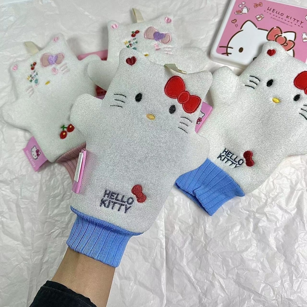 Hello Kitty варежка для тела, универсальное белый, голубой 1 шт