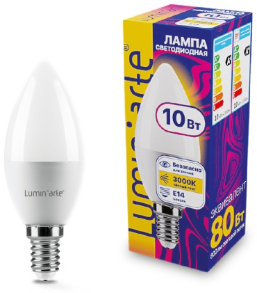 LUMIN ARTE 10W E14, светодиодная, теплый белый