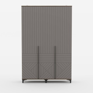 Распашной шкаф GreenMebel Palau 3Д, 135.2x210х50 см, серый, коричневый