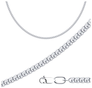 Diamant V63788 длина 45 см, вес 3.16 г серебро, плетение лав