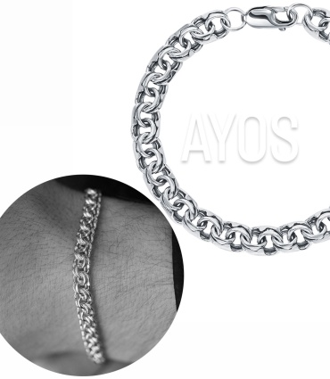AYOS кубачи16281 длина 21 см, вес 11.1 г серебро, плетение бисмарк