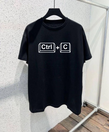 Футболка TMH_TREND.KZ Папа и сын CTRL C черный, белый