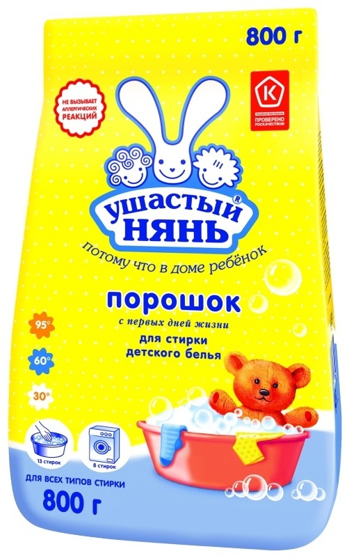 Стиральный порошок Ушастый нянь Для детского белья 0.8 кг