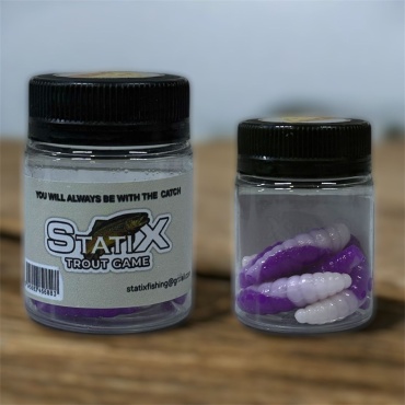 Мягкая приманка StatiX MAGGOT 7 шт 45 мм бело-фиолетовый