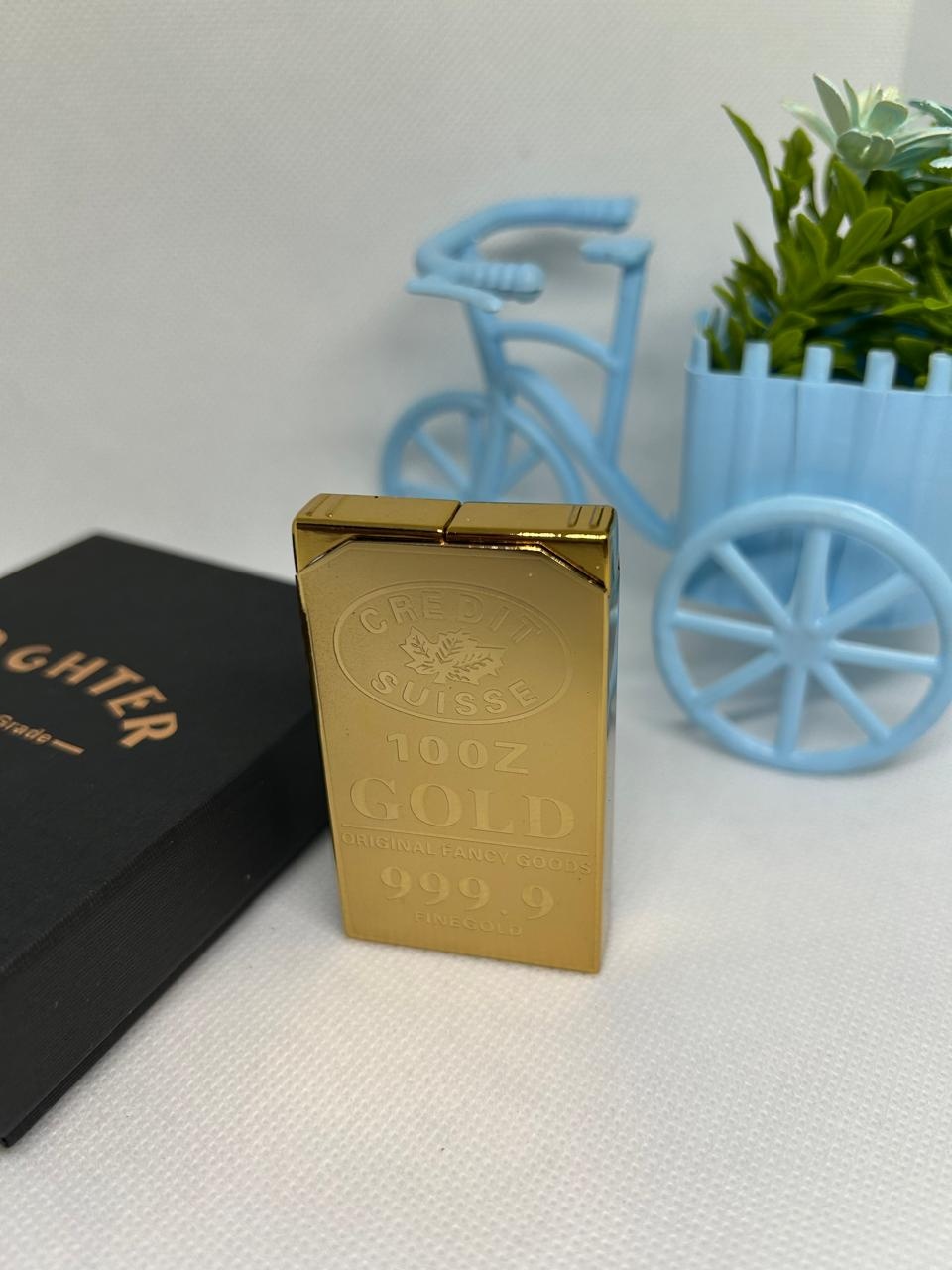 Газовая зажигалка Gold 02, металлический сплав