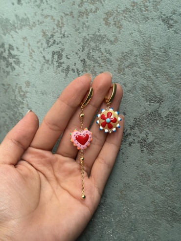 Серьги CHOKELINE латунь, стекло