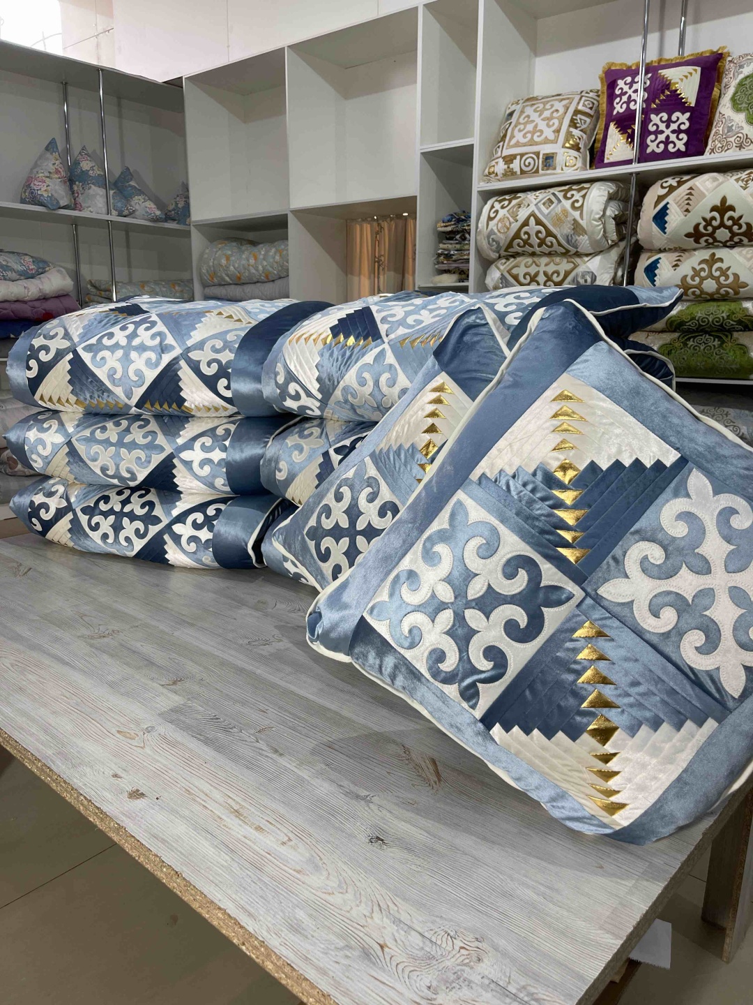 Samruk körpe комплект корпе с подушками 230x80 см, вата, голубой