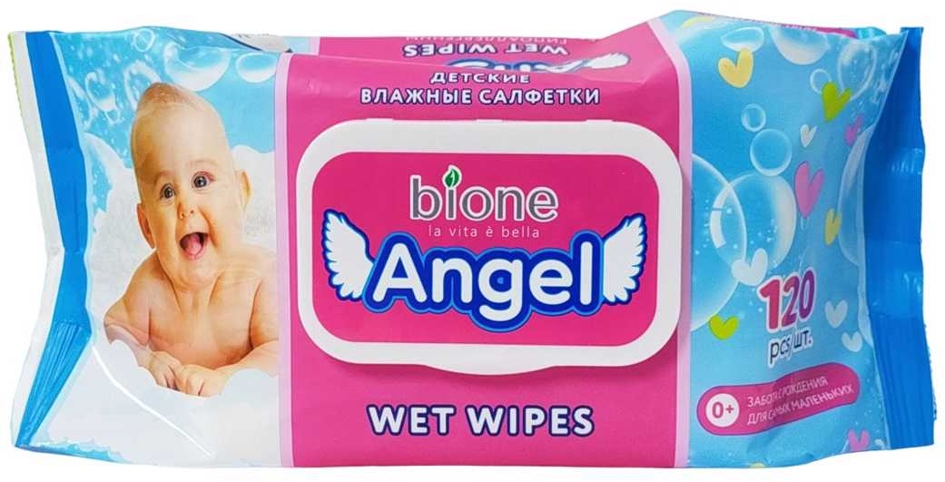 Детские влажные салфетки Bione angel 120 шт