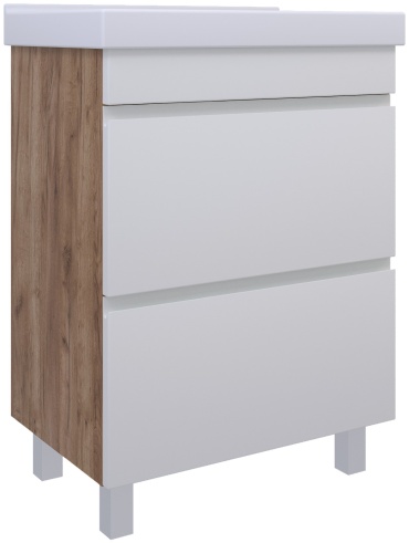 Тумба с раковиной AVK A4 ТР 2Я 800 К, 80x70x45 см, белый, золотой