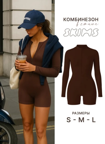 Комбинезон с шортами SANTARI коричневый
