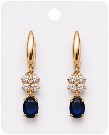 Серьги Jewelry бижутерный сплав, фианит, искусственный кристалл