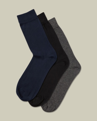Носки Charles Tyrwhitt 3 пары черный, синий, серый M6-10