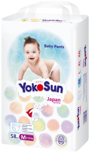 Подгузники-трусики Yokosun Comfort+ M, 58 шт