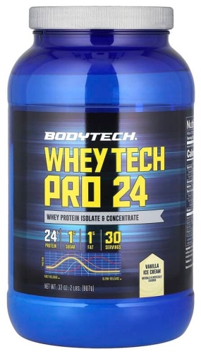 BodyTech Whey Tech Pro 24, ванильное мороженое, 907 г (2 фунта) ваниль 907 г