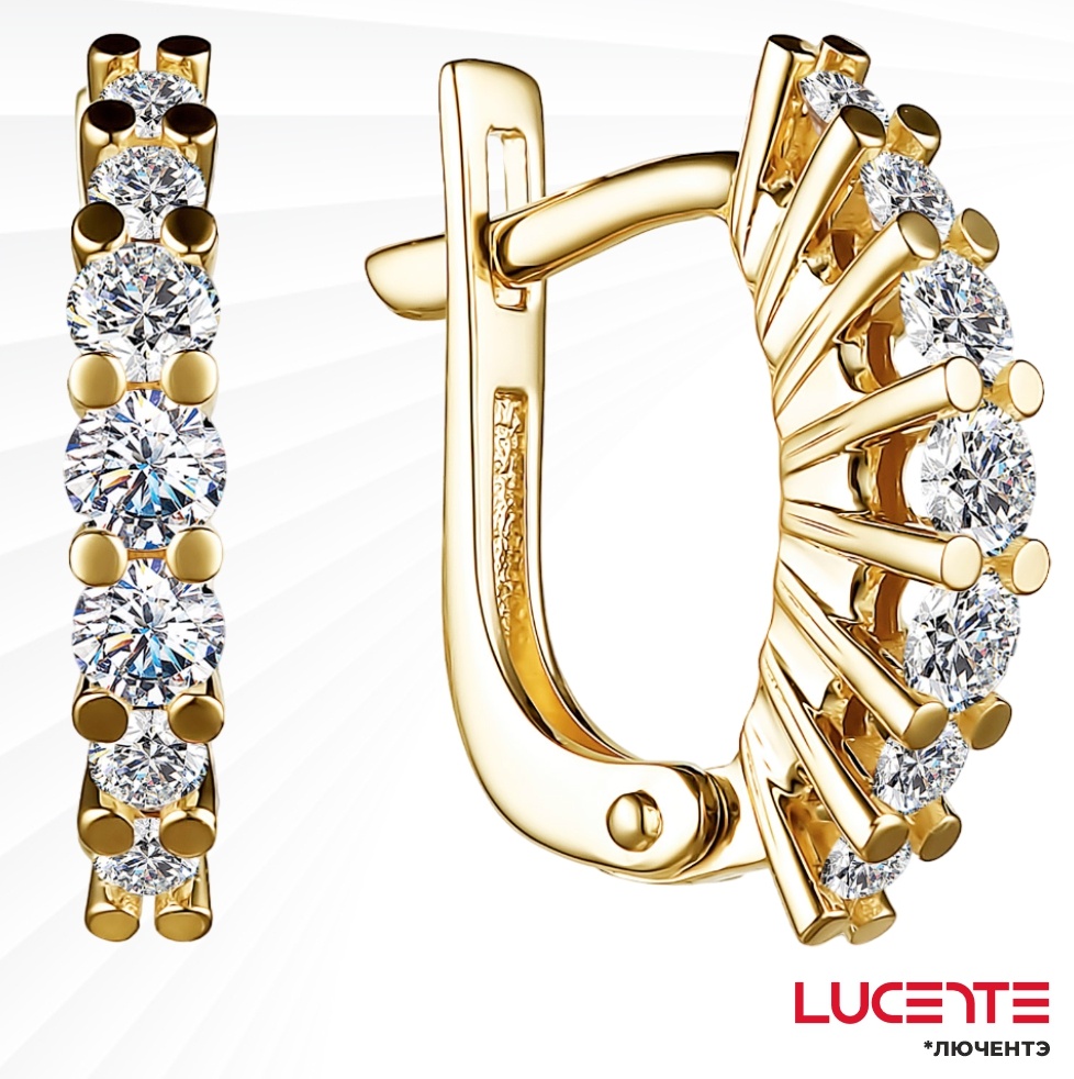 Серьги Lucente Бриллианты Якутии EAR-LU-585-201740 вес 2.61 г золото, бриллиант