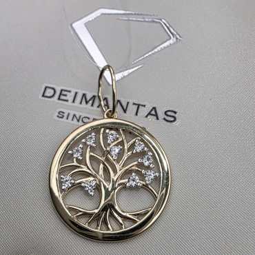 Подвеска Deimantas 127440757 вес 1.6 г золото, фианит