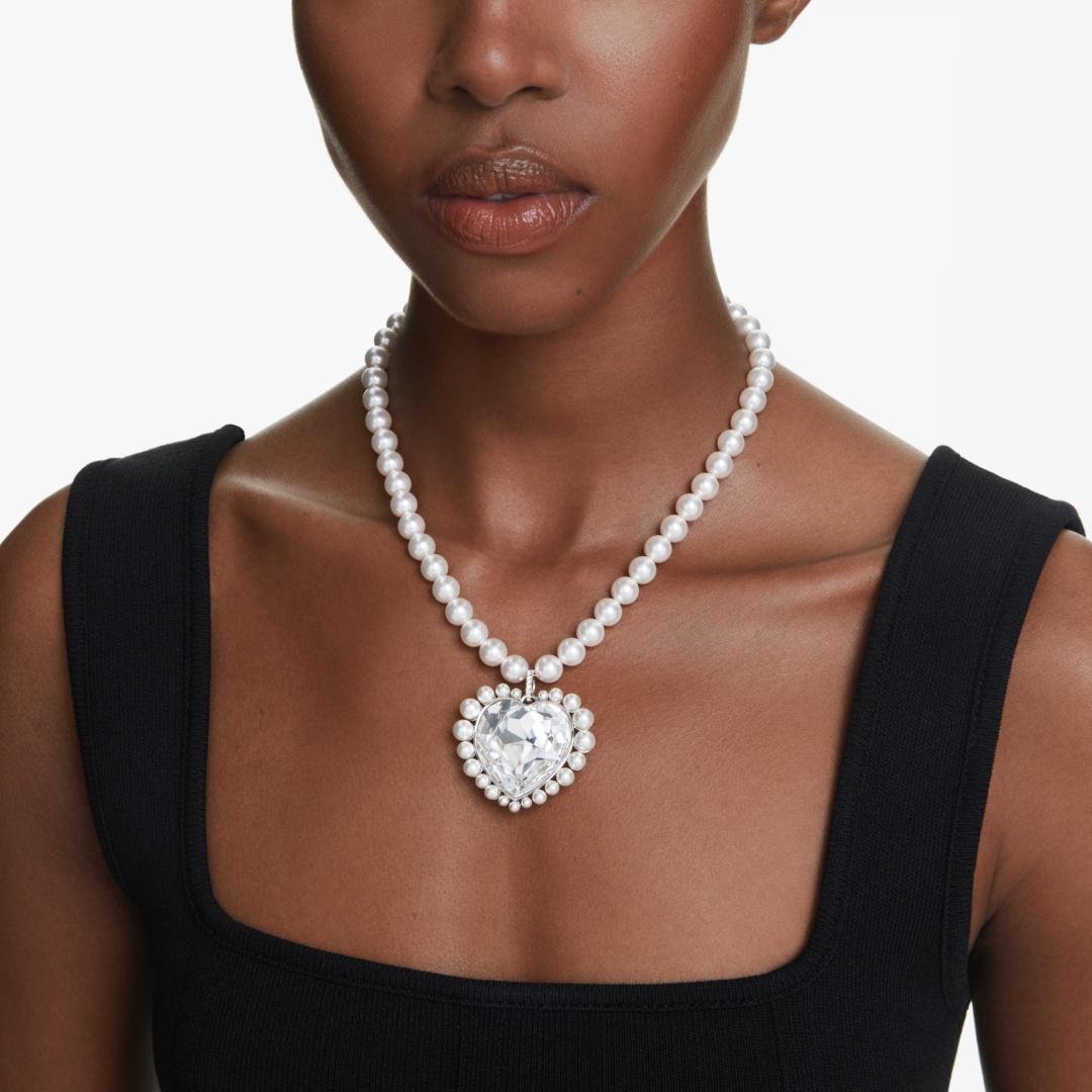 Swarovski длина 45 см бижутерный сплав, кристаллы Swarovski