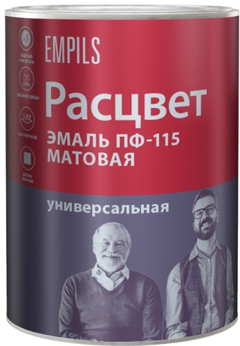 Расцвет эмаль матовая ПФ-115 0.9 кг, тон белый