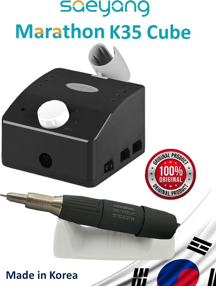 SAEYANG Marathon K35 Cube Black (Черный), наконечник SDE-H35LSP и подставка аппарат